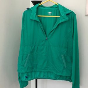 Avia 1/4 zip layered pullover hoodie jacket women XL green